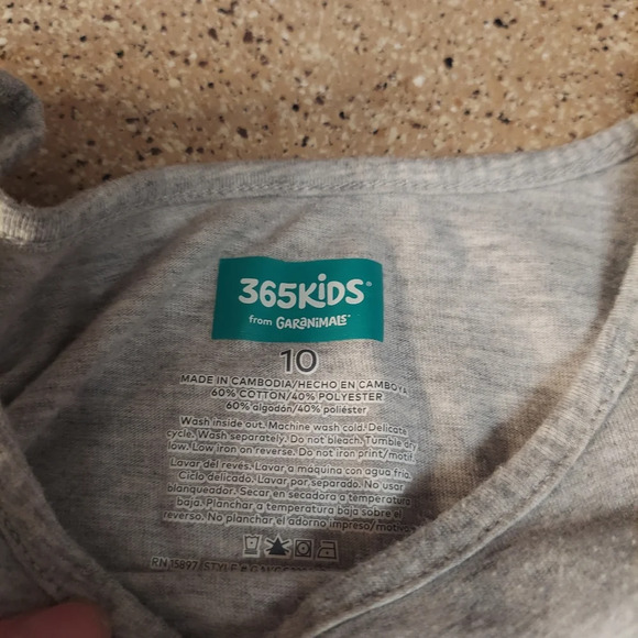 Tucan Bay 365 kids gray beach tee t shirt girls 10 ruffled sleeve - Picture 3 of 5